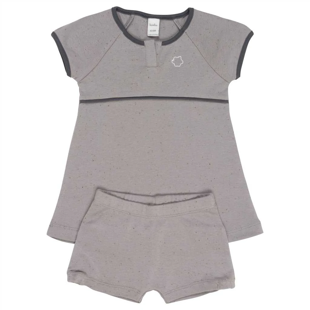 Robe Avec Short En Coton Fiji - Soft Grey - Koeka 3 Robe Avec Short En Coton Fiji - Soft Grey - Koeka
