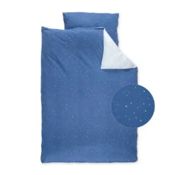 Housse De Lit Jersey 100x140cm Etoiles Bleu Foncé Bemini