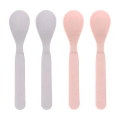 Cuillères En Bambou - Gris Et Rose Clair - Lassig