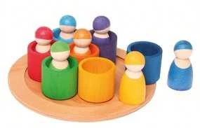 Set 7 Bonhommes Dans Leur Bol Arc-en-ciel - Grimm's 5 Set 7 Bonhommes Dans Leur Bol Arc-en-ciel - Grimm's - Image 3