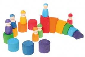 Set 7 Bonhommes Dans Leur Bol Arc-en-ciel - Grimm's 4 Set 7 Bonhommes Dans Leur Bol Arc-en-ciel - Grimm's - Image 2