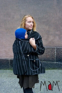 Manteau De Portage / Grossesse - MotherHood Weatherproof - Silver Stripe - Mamalila