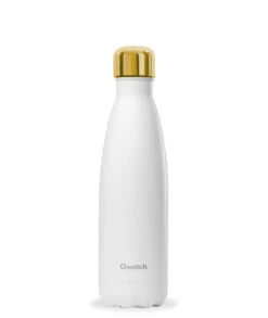 Bouteille Isotherme - 500ml - Mat Blanc Gold - Qwetch