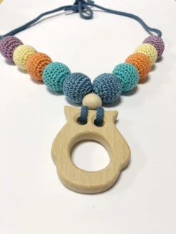 Collier D'allaitement Et Portage - Hibou Rainbow Arc-en-ciel - Adénate